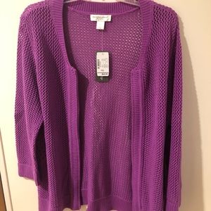 Purple Zip Cardigan, Christopher & Banks 16 petite
